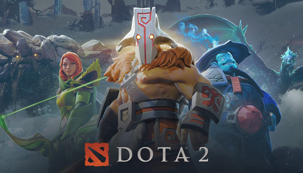 DotA 2 Figuren und das Dota 2 Logo